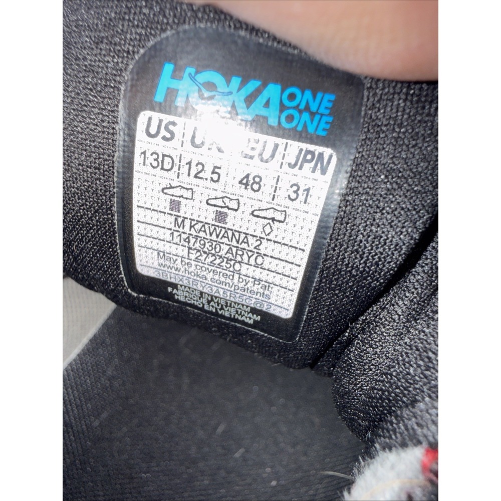 Hoka‎ One One Kawana 2 Running Sneakers Shoes Dark Gray/Red Men Size 13D - Picture 6 of 7